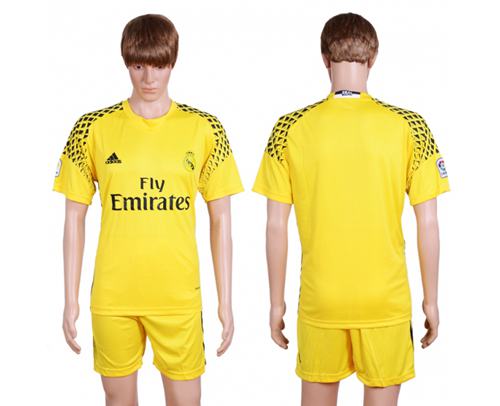 Real Madrid Blank Yellow Goalkeeper Soccer Club Jersey - Click Image to Close